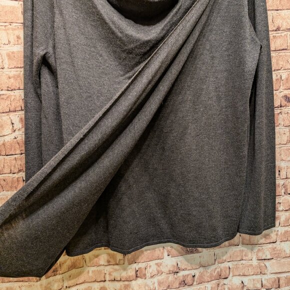 41 Hawthorn Crossover Long Sleeve Sweater Dark Gray Size XL - Picture 3 of 10